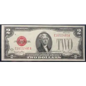 $2 1928-G red seal. Small Legal Tender Notes 1508 (2)