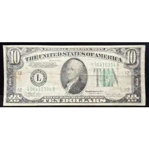 $10 1934-C.  Small Size $10 Federal Reserve Notes 2008-L