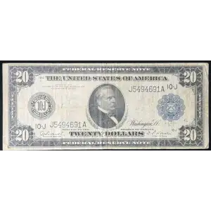 $20 1914 Blue Seal Federal Reserve Notes 1002