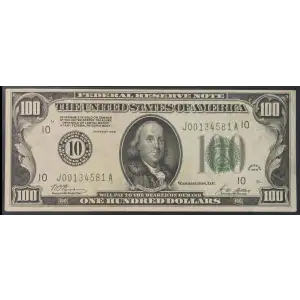 $100 1928  Small Size $100 Federal Reserve Notes 2150-J