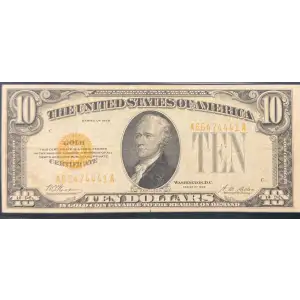 $10 1928 Gold Seal Small Size Gold Certificates 2400 (2)
