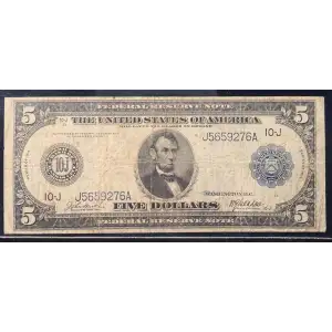 $5 1914 Blue Seal Federal Reserve Notes 880 (4)