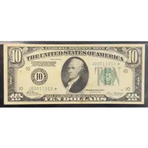 $10 1928 Green Seal Small Size $10 Federal Reserve Notes 2000-J*