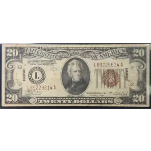 $20 1934-A brown seal Emergency Notes Issued During WW2 2305 (3)