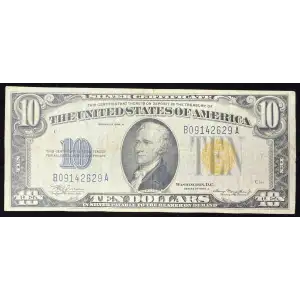$10 1934-A yellow seal Emergency Notes Issued During WW2 2309