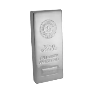 100oz Royal Canadian Mint (RCM) Silver Bar