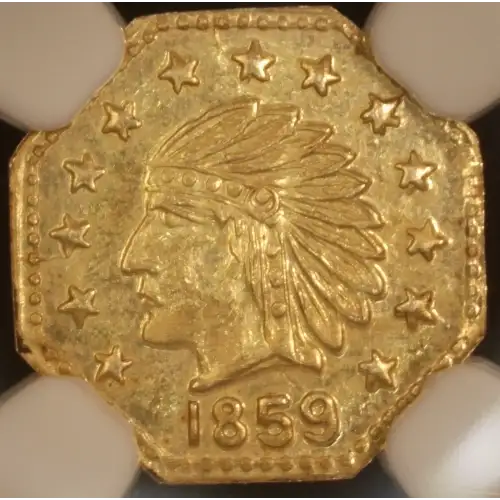 Territorial Gold -California Small Denomination Gold-Quarter Dollar Octagonal-Indian Head -Gold- 0.25 Dollar