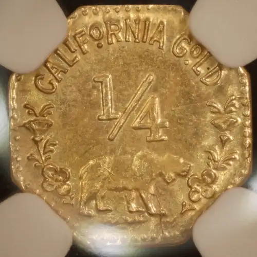 Territorial Gold -California Small Denomination Gold-Quarter Dollar Octagonal-Indian Head -Gold- 0.25 Dollar